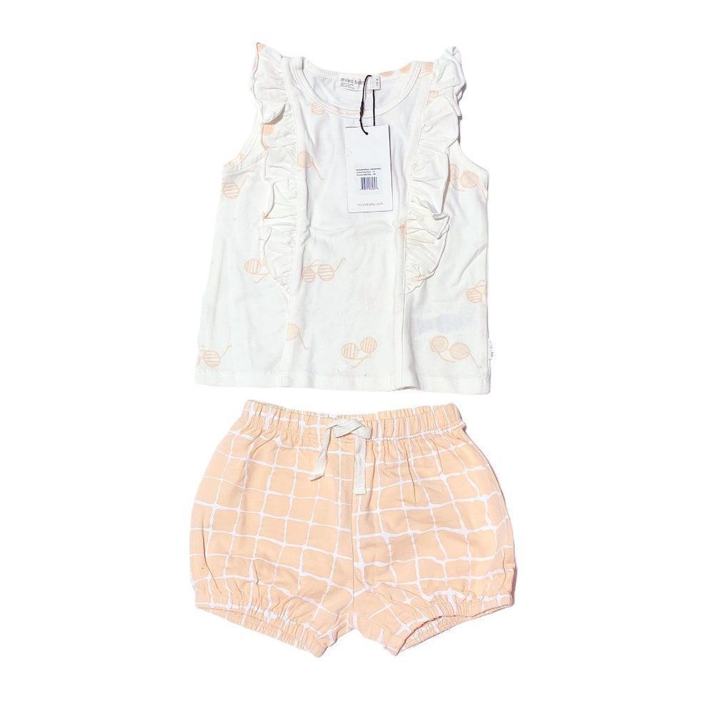 Miles The Label Baby 2-Piece Ruffle Tee and Bubble Short Set